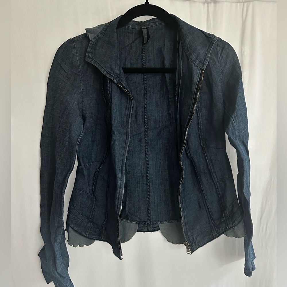 Blue Jean Jacket with Structured Collar